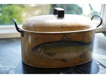 LARGE COOKING POT WITH LID, 12X21 INCHES