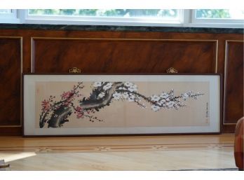 ASIAN STYLE WATERCOLOR PAINTING, 19X60 INCHES