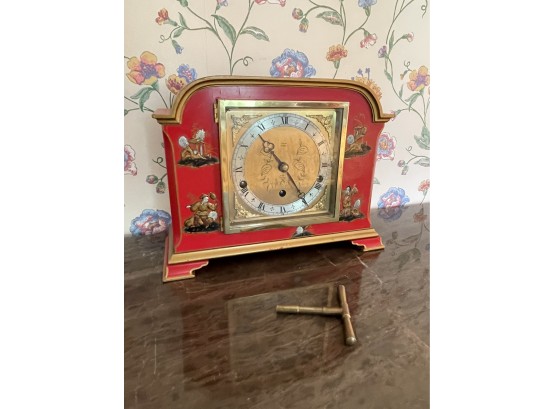 ASIAN STYLE MANTLE CLOCK WITH KEY BY ELLIOT