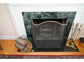 GOLD ACCENT FIREPLACE SET