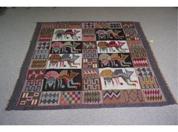HAND MADE EGYPTIAN ARE RUG, 82X68 INCHES