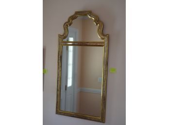 ANTIQUE GOLD HANGING MIRROR, 19X37 INCHES