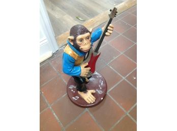 Monkey Guitar Player Statue