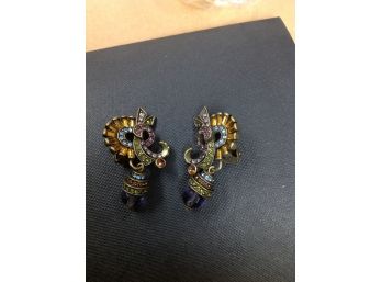 Antique Style Clip On Dangling  Earrings