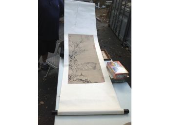 Hand Painted Silk Chinese Scroll