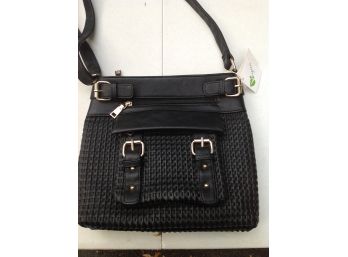 Black Weave Design Handbag