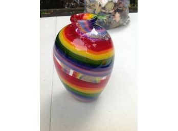 2005 Signed Rainbow Color Vase