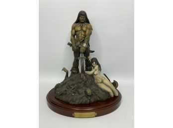 FRAZETTA'S BARBARIAN COLD CAST PORCELAIN STATUE SCULPTURED BY CLAYBURN MOORE, SIGNED BY CLAYBURN MOORE!!