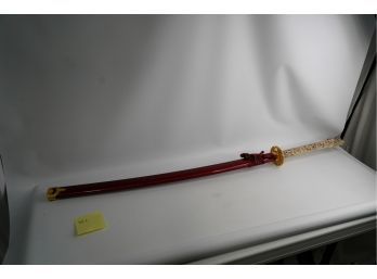 GORGEOUS 440 STAINLESS STEEL SAMURAI SWORD WITH DRAGON ENGRAVING HANLDE!!  45IN LENGTH
