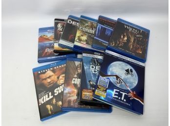 LOT OF 10 BLU RAY MOVIES, INCLUDING 'E.T.'