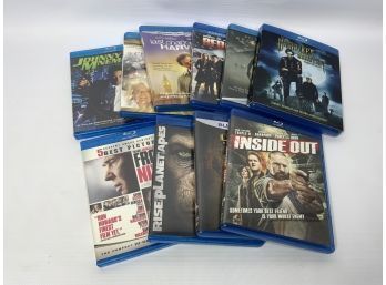 LOT OF 10 BLU RAY MOVIES, INCLUDING 'INSIDE OUT'