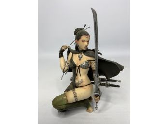ANIME WOMEN FIGURINE WITH SWORDS, 6IN HEIGHT!!
