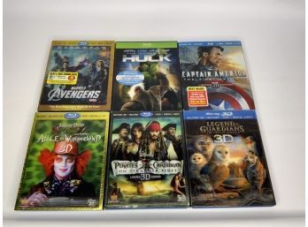 LOT OF 6 BLU-RAY MOVIES IN 3D!! INCLUDING ALICE IN WONDERLAND!!
