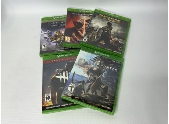 LOT OF 5 XBOX ONE GAMES, INCLUDING MONSTER HUNTER WORLD!