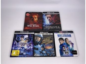 LOT OF 5 LIKE NEW 4K ULTRA HD MOVIES, INCLUDING VALERIAN!!