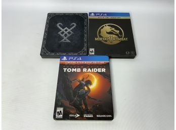 LOT OF 3 LIMITED EDITION PS4 GAMES, INCLUDING MORTAL KOMBAT!!