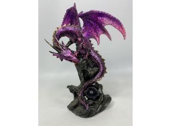 PURPLE AND PINK DRAGON FIGURINE,  10IN HEIGHT!!