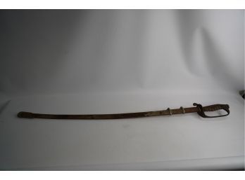 ANTIQUE METAL SWORD WITH ANIMAL SKIN HANDLE!! 38IN LENGHT