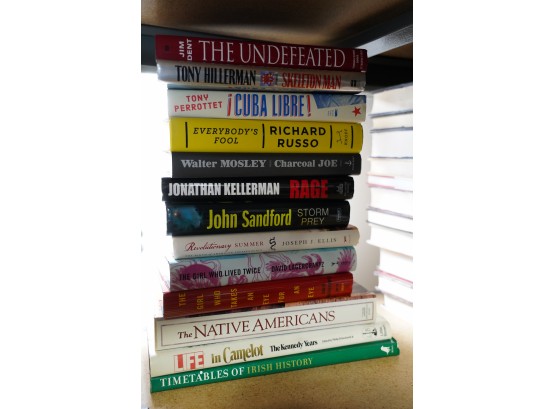 LOT OF 13 HARD COVER BOOKS, INCLUDING THE UNDEFEATED BY JIM DENT
