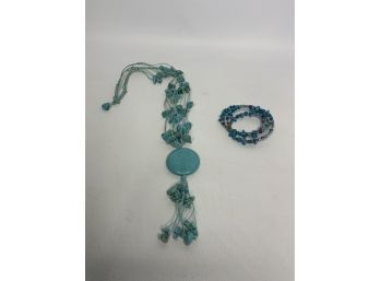 TURQUOISE NECKLACE AND BRACELET