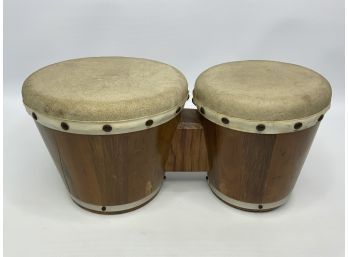 WOODEN BASE BONGO DRUMS CHECK PHOTOS FOR DETAILS