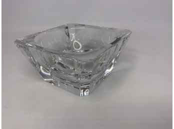 Signed THICK GLASS ASH TRAY, CHECK PHOTOS FOR DAMAGES!!