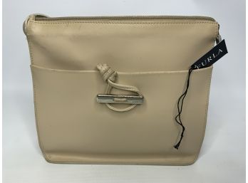 FURLA WHITE LEATHER BAG, CHECK PHOTOS FOR DAMAGES!!