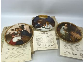 Lot Of 3 KNOWLES PLATES 5IN With Box THE BIRTHDAY WISH