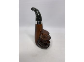 BROWN TINTED GLASS WATER PIPE. CHECK PHOTOS FOR DETAIL 7IN HEIGHT