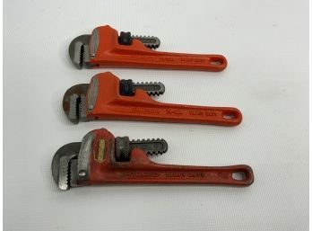 LOT OF 3 PIPE WRENCHES!!
