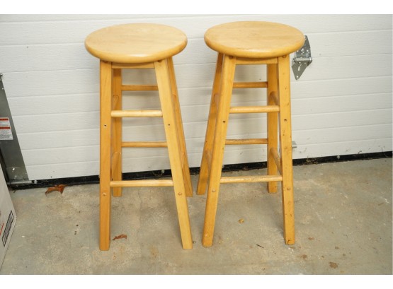 LOT OF 2 WOOD STOOLS!! 29IN HEIGHT!1