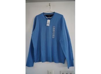 NEW WITH TAGS!! TOMMY HILFIGER BLUE SWEATER, SIZE XL!!