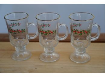 LOT OF 3 CHRISTMAS CAPPUCCINO MUGS!! 6IN HEIGHT!!
