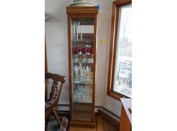 GORGEOUS TALL WOOD WITH GLASS DOORS CABINET!!