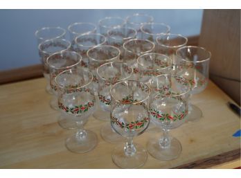 MASSIVE LOT OF CHRISTMAS EDITION WINE GLASSES!! 7IN HEIGHT!!