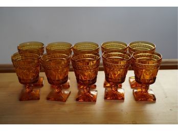 LOT OF 10 BROWN DEPRESSION SHOT GLASSES!! 5IN HEIGHT!!