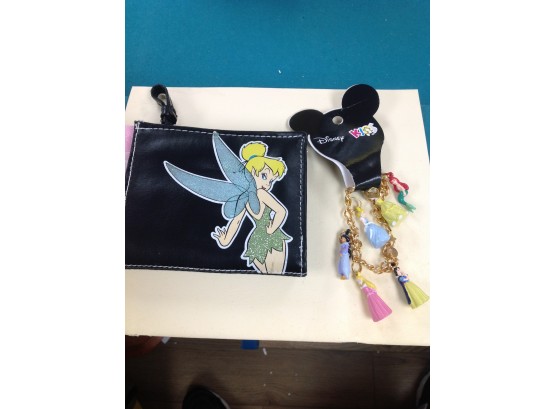 Tinkerbell Wallet And Princess Charm Bracelet