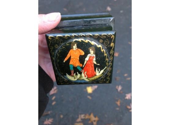 Double Hinged Hand Painted Wooden Russian Box