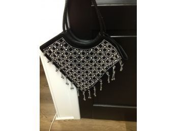 Unique Black Handbag With Sequins And Beads .. NWT