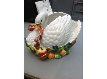 Fitz & Floyd Hand Painted Porcelain Swan