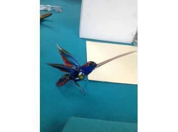 Very Colorful Handmade Glass Hummingbird