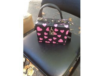 Black & Pink Hearts Handbag