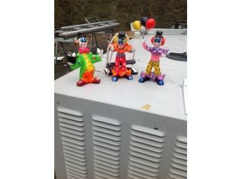 3 Hand Painted Clowns