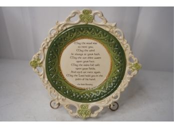 THE IRISH BLESSING PORCELAIN PLATE DECORATION, 10IN LENGTH