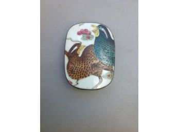 Metal And Porcelain Bird Box