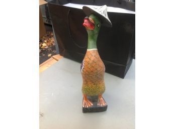 Hand Painted Wooden Asian Duck