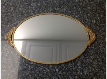 Vintage Gold Vanity Tray Mirror