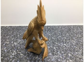Hand Carved Wooden Bird - Signed By Artist