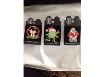 3 Disney Christmas Pins