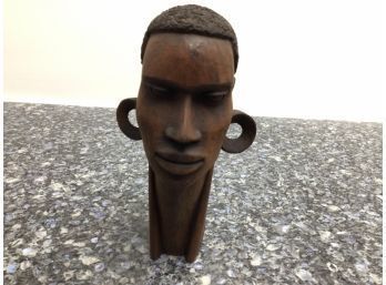 Amazing Hand Carved African Face - Signed By Artist